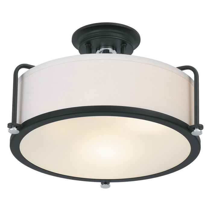 Myhouse Lighting Quoizel - QF1715EK - Three Light Semi Flush Mount - Rigel - Earth Black