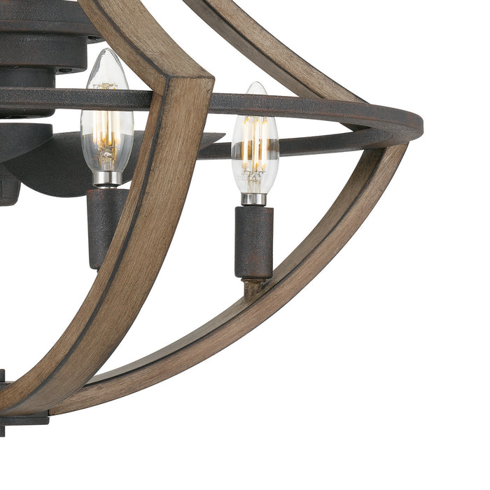 Myhouse Lighting Quoizel - SHR3123RK - Four Light Fandelier - Shire - Rustic Black