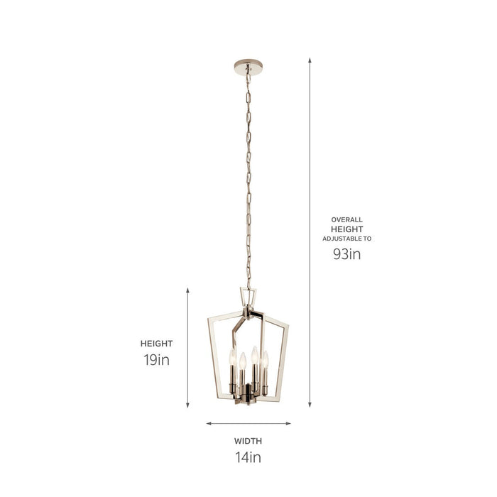 Myhouse Lighting Kichler - 43498PN - Four Light Pendant - Abbotswell - Polished Nickel