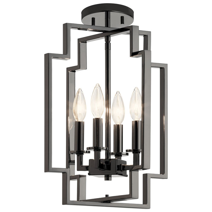 Myhouse Lighting Kichler - 43964MCH - Four Light Pendant - Downtown Deco - Midnight Chrome