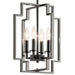 Myhouse Lighting Kichler - 43964MCH - Four Light Pendant - Downtown Deco - Midnight Chrome