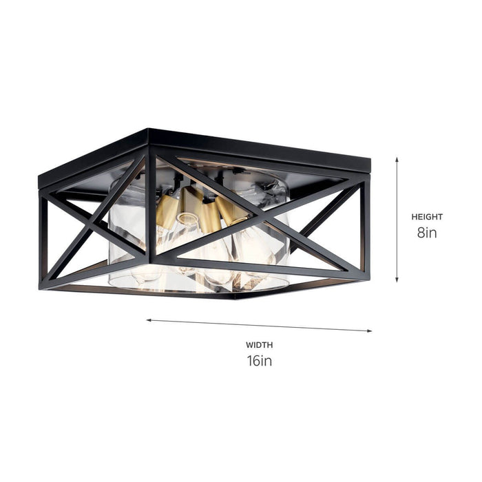 Myhouse Lighting Kichler - 44084BK - Four Light Flush Mount - Moorgate - Black