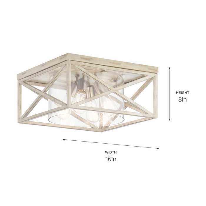 Myhouse Lighting Kichler - 44084DAW - Four Light Flush Mount - Moorgate - Distressed Antique White