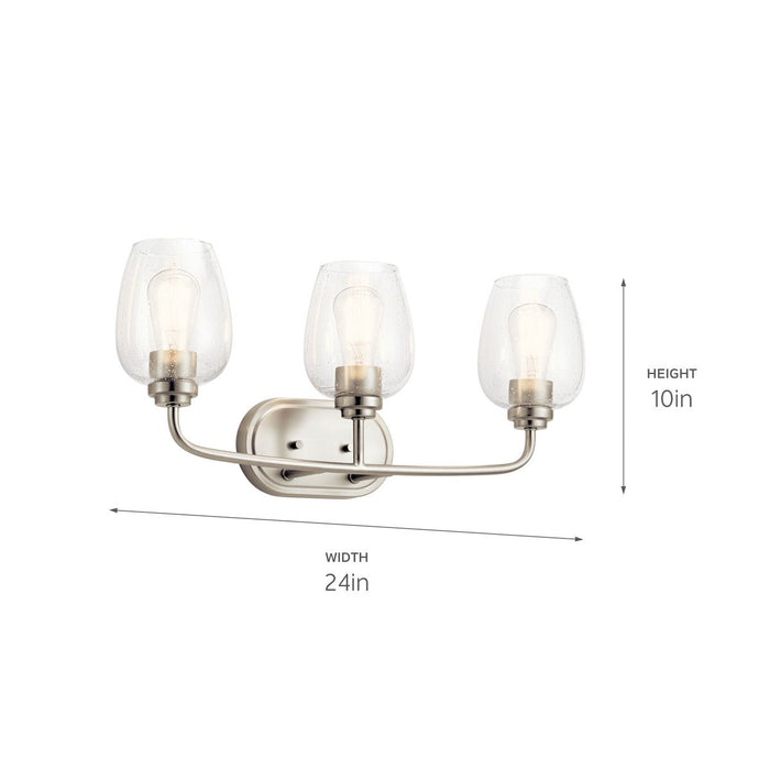 Myhouse Lighting Kichler - 45129NICS - Three Light Bath - Valserrano - Brushed Nickel