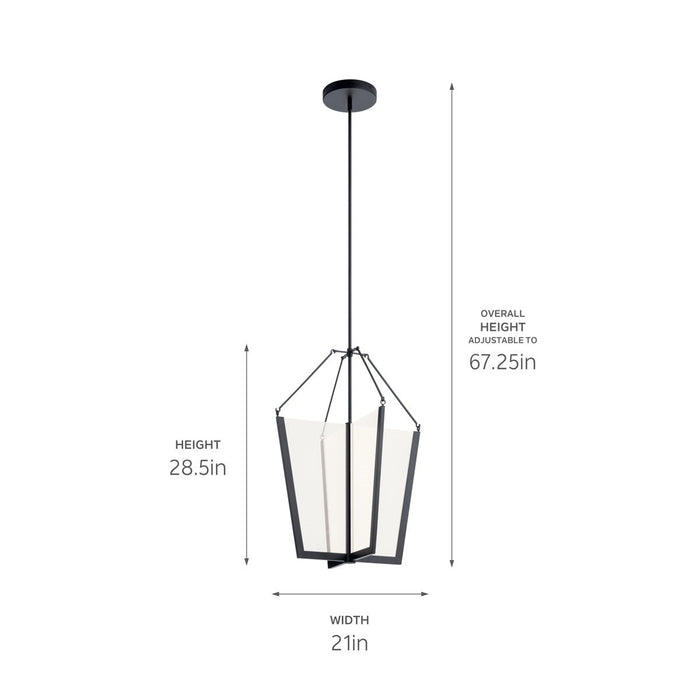 Myhouse Lighting Kichler - 52292BKLED - LED Foyer Pendant - Calters - Black