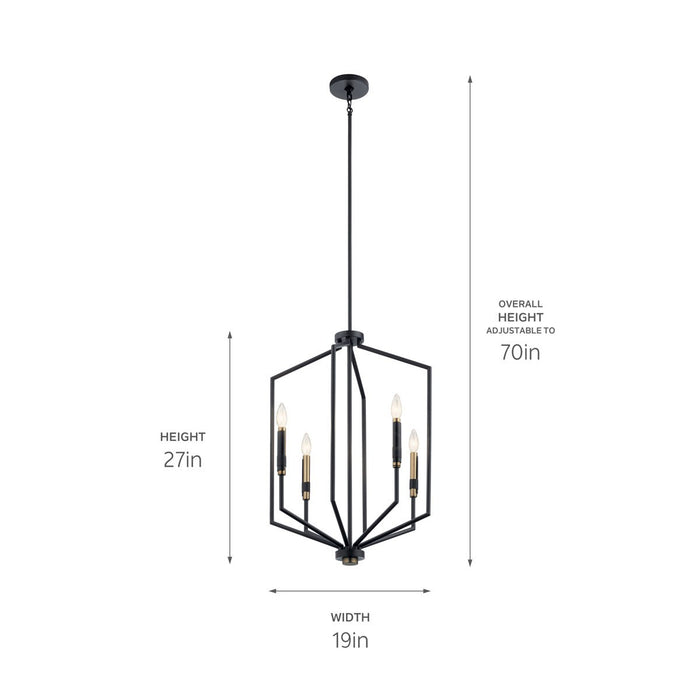 Myhouse Lighting Kichler - 52351BK - Four Light Foyer Pendant - Armand - Black