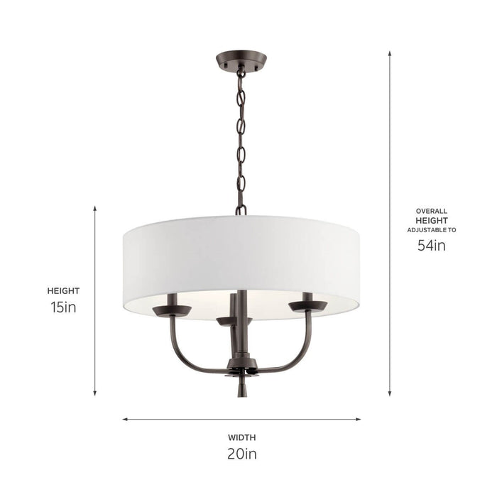 Myhouse Lighting Kichler - 52384OZ - Three Light Chandelier - Kennewick - Olde Bronze