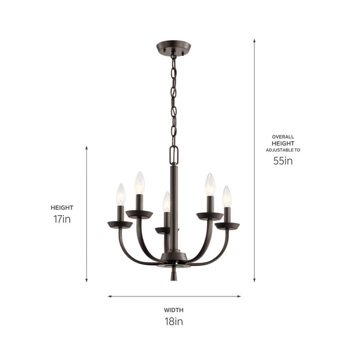 Myhouse Lighting Kichler - 52385OZ - Five Light Chandelier - Kennewick - Olde Bronze