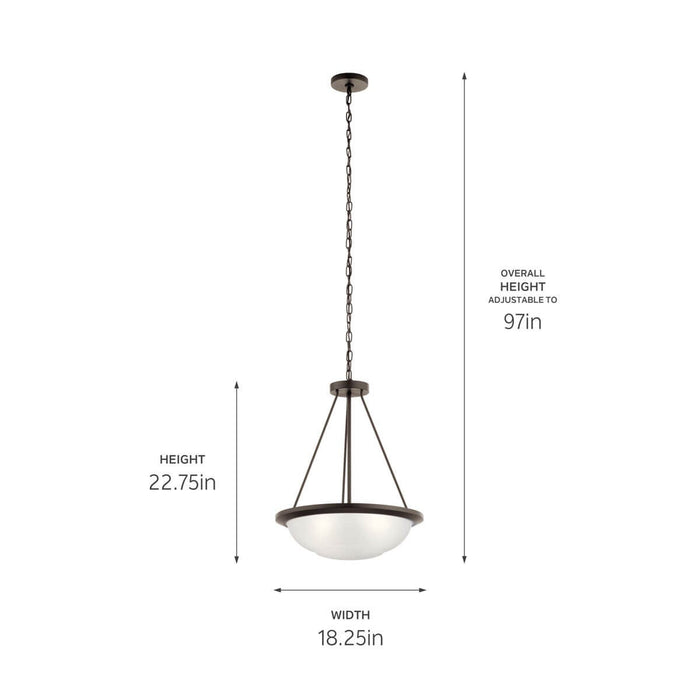 Myhouse Lighting Kichler - 52393OZ - Three Light Pendant - Ritson - Olde Bronze