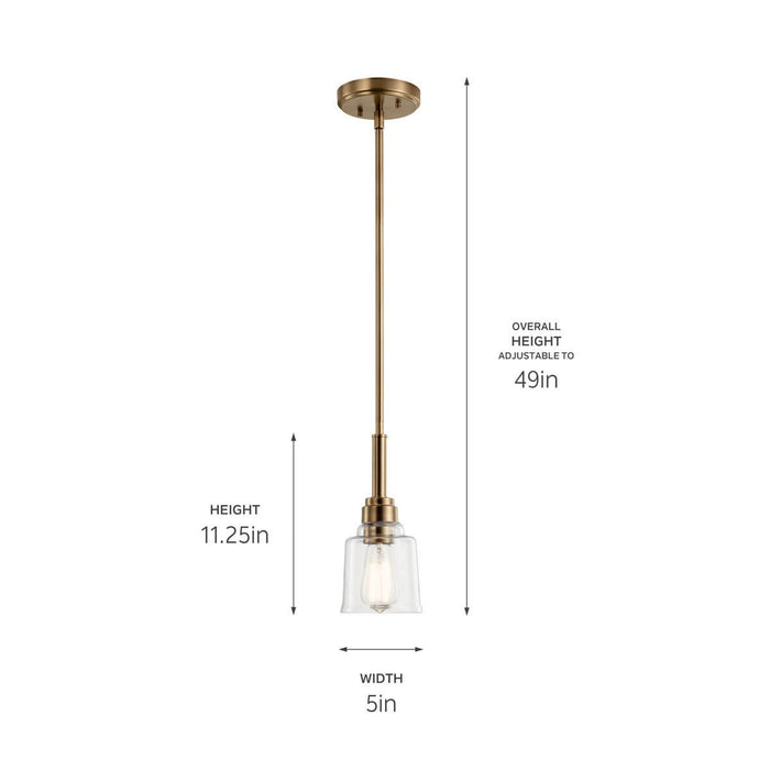 Myhouse Lighting Kichler - 52399WBR - One Light Mini Pendant - Aivian - Weathered Brass