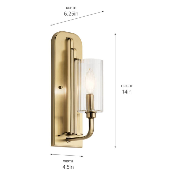 Myhouse Lighting Kichler - 52415BNB - One Light Wall Sconce - Kimrose - Brushed Natural Brass