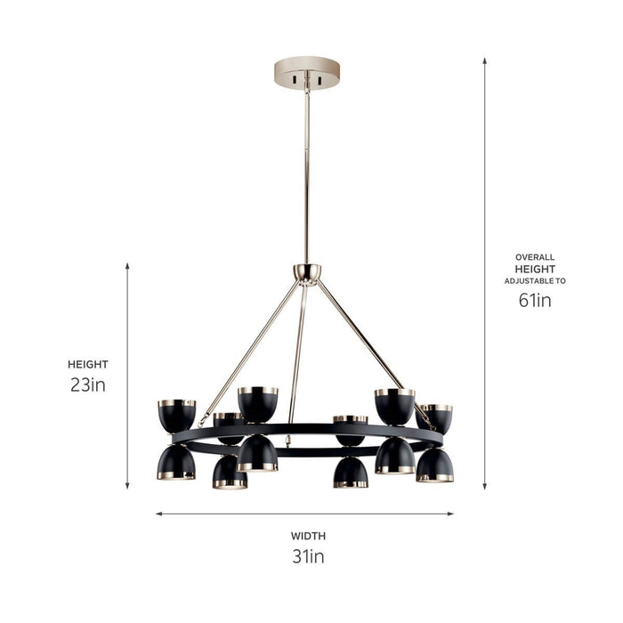 Myhouse Lighting Kichler - 52418BKLED - LED Chandelier - Baland - Black