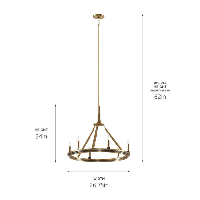 Myhouse Lighting Kichler - 52420BNB - Six Light Chandelier - Emmala - Brushed Natural Brass