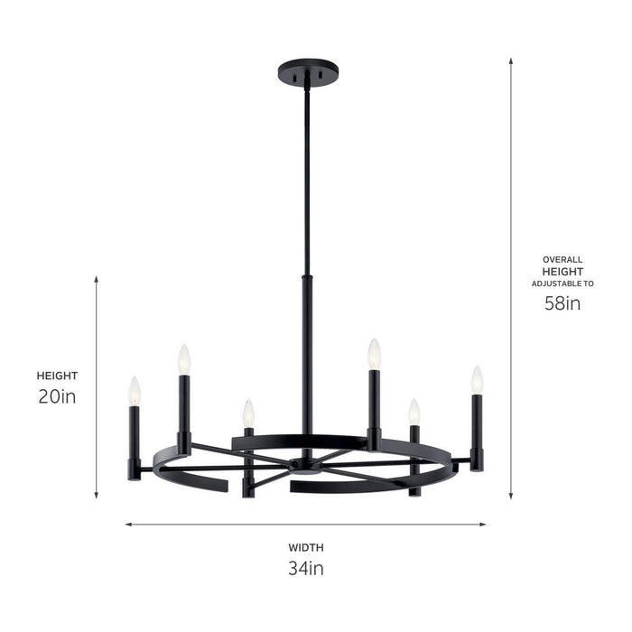 Myhouse Lighting Kichler - 52427BK - Six Light Chandelier - Tolani - Black