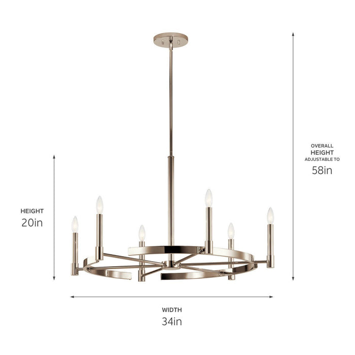 Myhouse Lighting Kichler - 52427PN - Six Light Chandelier - Tolani - Polished Nickel