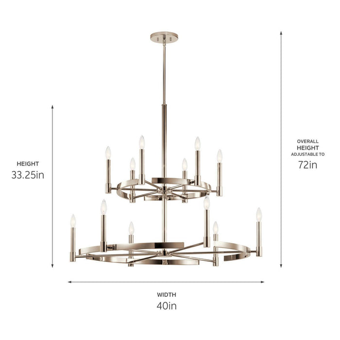 Myhouse Lighting Kichler - 52428PN - 12 Light Chandelier - Tolani - Polished Nickel