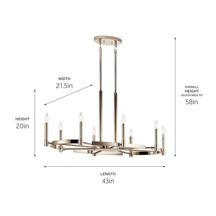 Myhouse Lighting Kichler - 52429PN - Eight Light Chandelier - Tolani - Polished Nickel