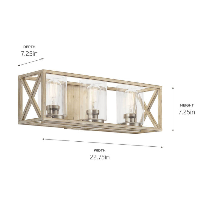 Myhouse Lighting Kichler - 55065DAW - Three Light Bath - Moorgate - Distressed Antique White