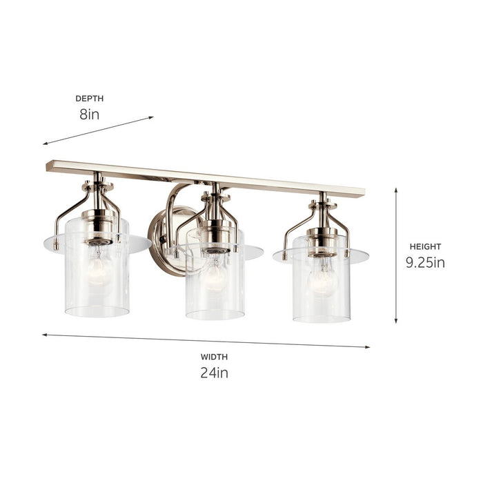 Myhouse Lighting Kichler - 55079PN - Three Light Bath - Everett - Polished Nickel