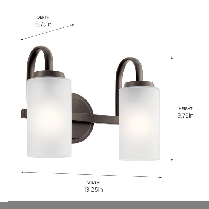 Myhouse Lighting Kichler - 55086OZ - Two Light Bath - Kennewick - Olde Bronze