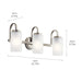 Myhouse Lighting Kichler - 55087NI - Three Light Bath - Kennewick - Brushed Nickel