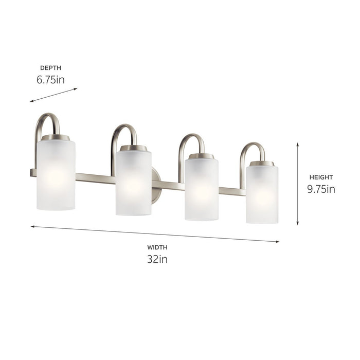 Myhouse Lighting Kichler - 55088NI - Four Light Bath - Kennewick - Brushed Nickel