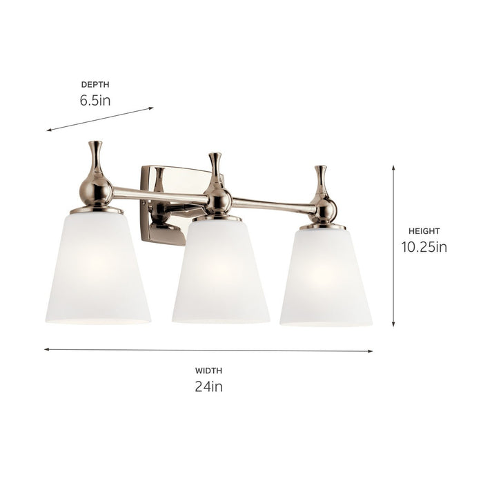 Myhouse Lighting Kichler - 55092PN - Three Light Bath - Cosabella - Polished Nickel