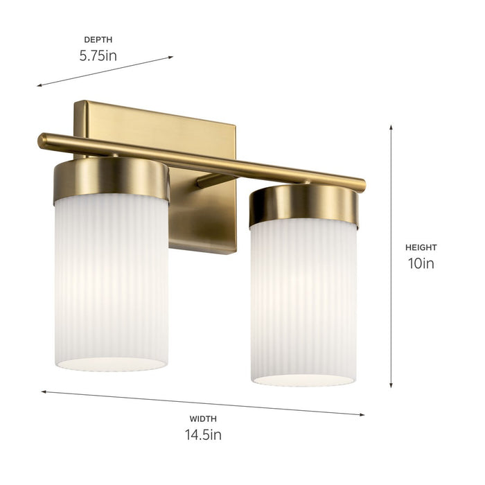 Myhouse Lighting Kichler - 55111BNB - Two Light Bath - Ciona - Brushed Natural Brass