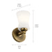 Myhouse Lighting Kichler - 55115BNB - One Light Wall Sconce - Brianne - Brushed Natural Brass