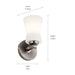 Myhouse Lighting Kichler - 55115CLP - One Light Wall Sconce - Brianne - Classic Pewter