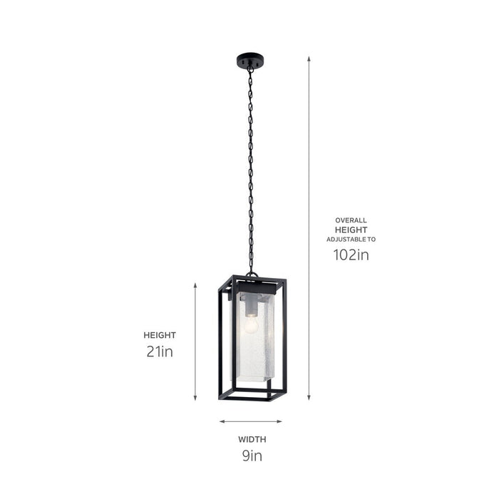 Myhouse Lighting Kichler - 59064BSL - One Light Outdoor Pendant - Mercer - Black with Silver Highlights