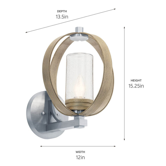 Myhouse Lighting Kichler - 59067DAG - One Light Outdoor Wall Mount - Grand Bank - Distressed Antique Gray