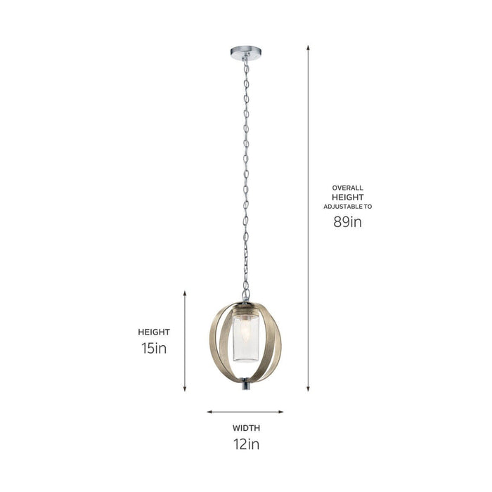 Myhouse Lighting Kichler - 59069DAG - One Light Outdoor Pendant - Grand Bank - Distressed Antique Gray