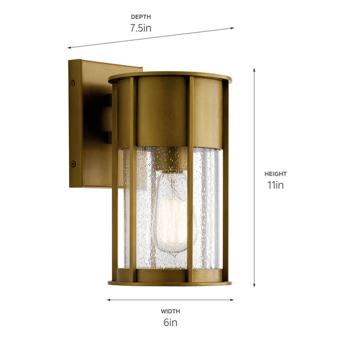 Myhouse Lighting Kichler - 59079NBR - One Light Outdoor Wall Mount - Camillo - Natural Brass