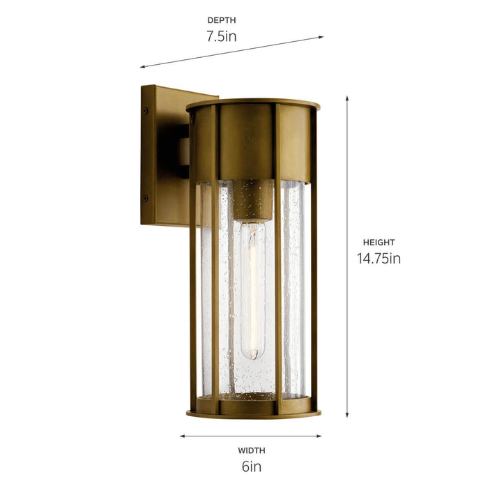 Myhouse Lighting Kichler - 59080NBR - One Light Outdoor Wall Mount - Camillo - Natural Brass