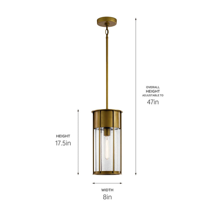 Myhouse Lighting Kichler - 59082NBR - One Light Outdoor Pendant - Camillo - Natural Brass
