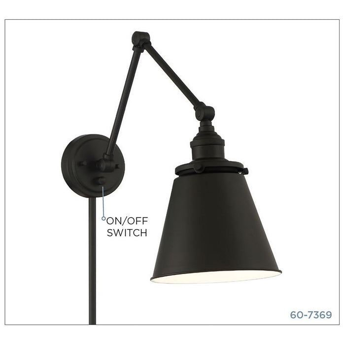 Myhouse Lighting Nuvo Lighting - 60-7369 - One Light Swing Arm Wall Lamp - Bayard - Matte Black