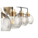 Myhouse Lighting Quorum - 572-4-6980 - Four Light Vanity - Clarion - Textured Black w/ Aged Brass