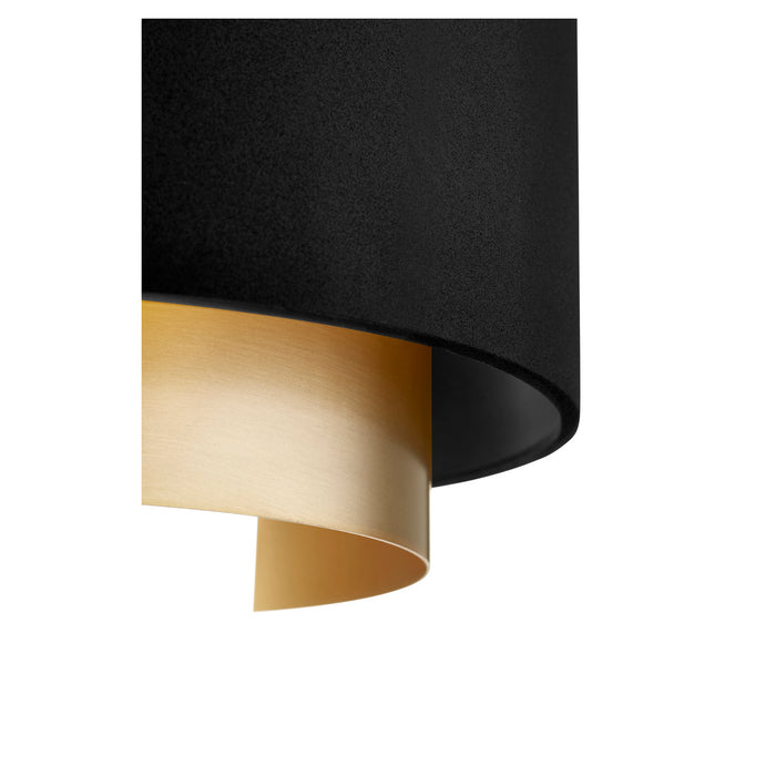 Myhouse Lighting Quorum - 5610-6980 - One Light Wall Sconce - 5610 Half Drum Sconce - Textured Black w/ Aged Brass