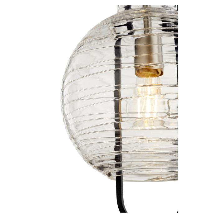 Myhouse Lighting Quorum - 89-10-6965 - One Light Pendant - Textured Glass Pendants - Textured Black w/ Satin Nickel