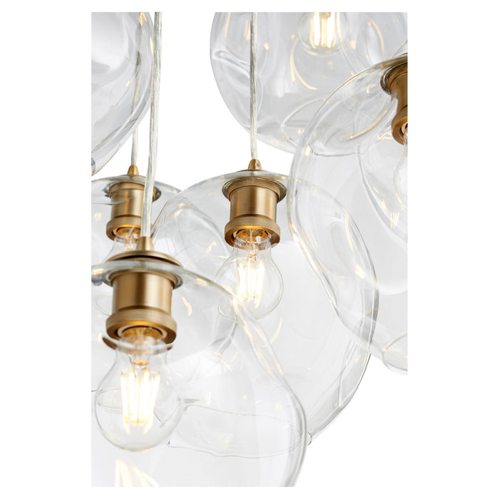 Myhouse Lighting Quorum - 67-80 - Seven Light Pendant - Numen - Aged Brass