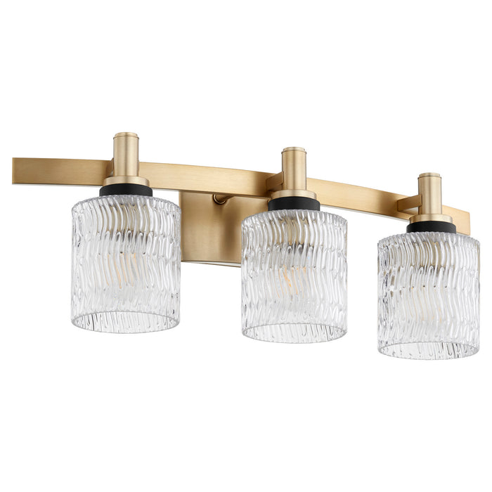 Myhouse Lighting Quorum - 5184-3-80 - Three Light Vanity - Stadium - Aged Brass