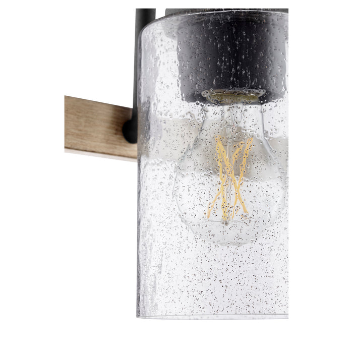Myhouse Lighting Quorum - 5140-4-69 - Four Light Vanity - 5140 Pepper Glass Lighting Series - Textured Black w/ Driftwood finish