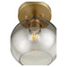 Myhouse Lighting Quorum - 372-1-6980 - One Light Ceiling Mount - Clarion - Textured Black w/ Aged Brass