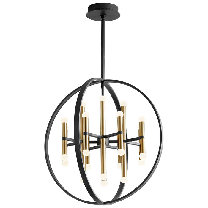 Myhouse Lighting Oxygen - 3-684-1540 - LED Chandelier - Nero - Black W/ Aged Brass