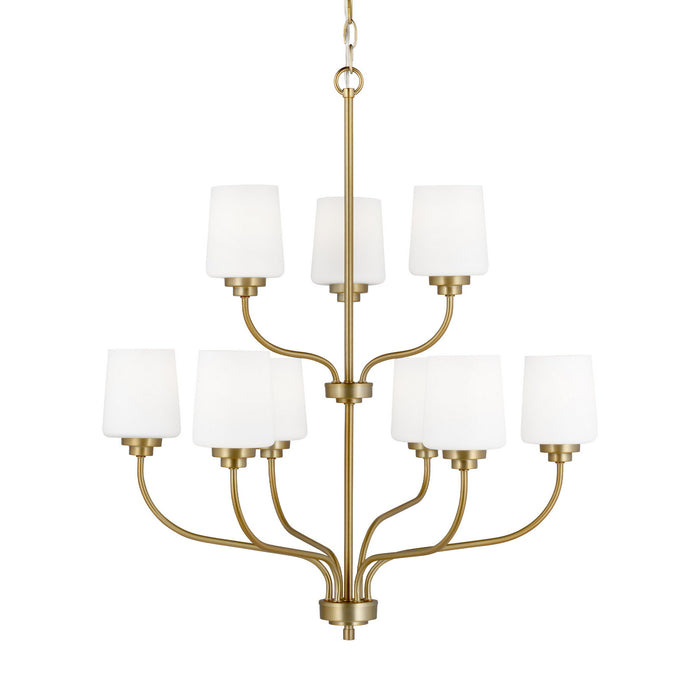 Myhouse Lighting Generation Lighting - 3102809-848 - Nine Light Chandelier - Windom - Satin Brass