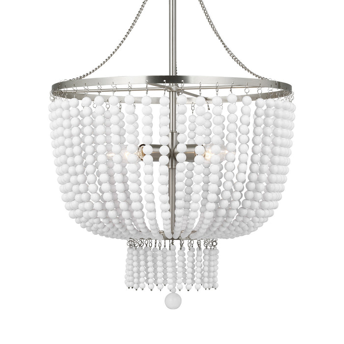 Myhouse Lighting Visual Comfort Studio - 5180704EN-962 - Four Light Pendant - Jackie - Brushed Nickel