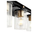 Myhouse Lighting Quorum - 529-3-6980 - Three Light Vanity - Empire - Textured Black w/ Aged Brass