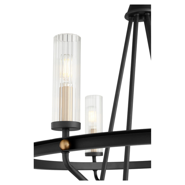 Myhouse Lighting Quorum - 629-6-6980 - Six Light Chandelier - Empire - Textured Black w/ Aged Brass