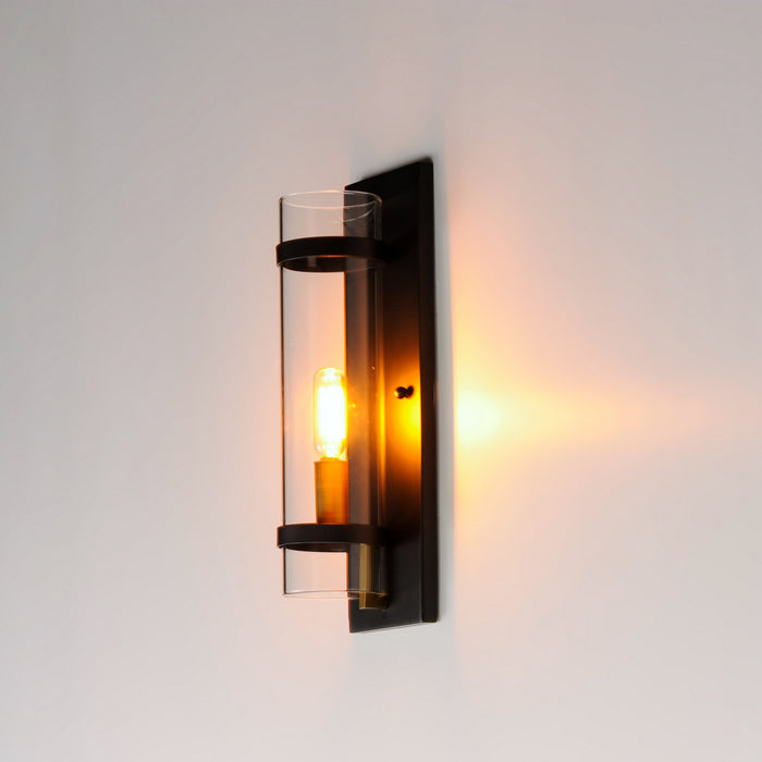 Myhouse Lighting Maxim - 2640BKAB - One Light Wall Sconce - Capitol - Black / Antique Brass